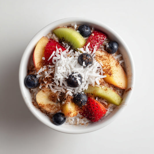 Seasonal fruit  Coconut Overnight oats (5 Pack )